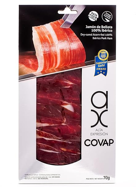 Pure Bellota Iberico Ham, Premium Quality, Hand Carved Style, 100% Iberico, Pata Negra (2 oz)